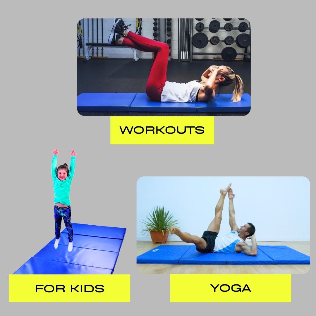 Colchoneta Plegable (180cm x 60cm x 5cm) Yoga - Gimnasia - Fitness (Negro)