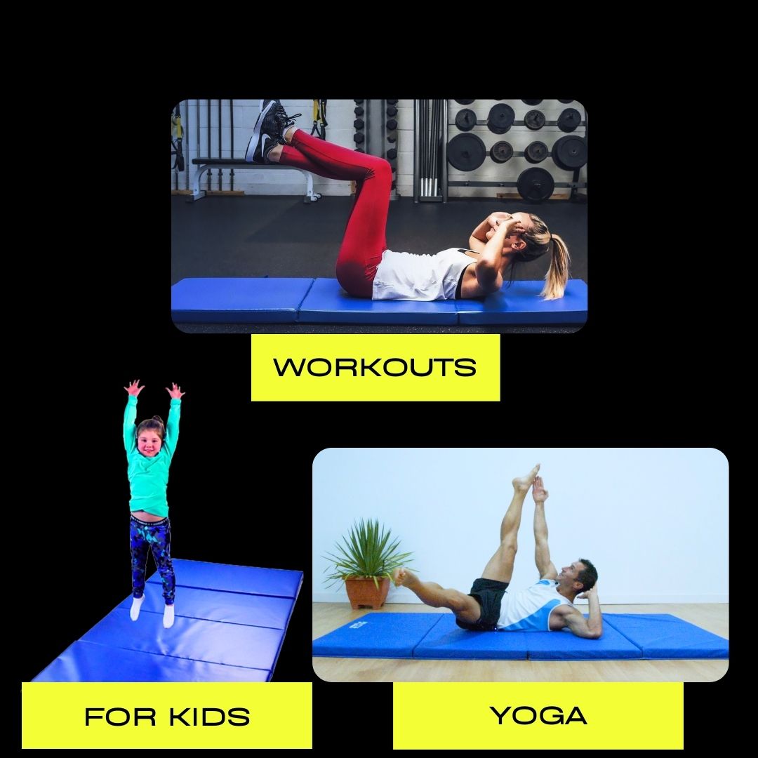 Colchoneta Plegable (180cm x 60cm x 5cm) Yoga - Gimnasia - Fitness (Rosa)